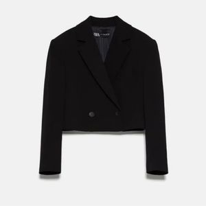 ZARA Cropped Double Breasted Blazer